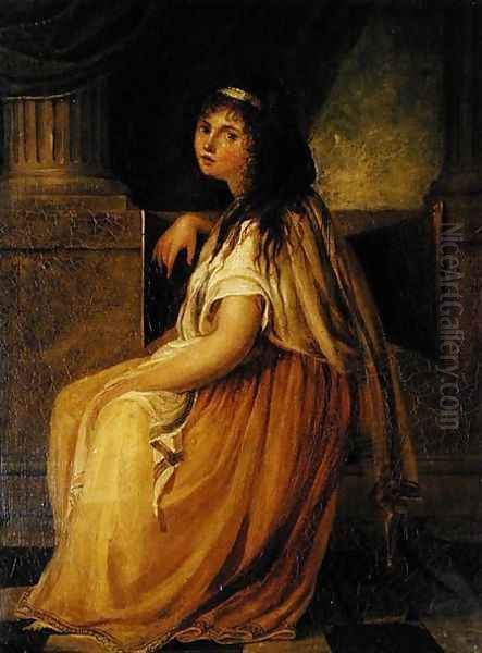 Lady Hamilton in costume for her Greek Attitudes Oil Painting by Angelica Kauffmann