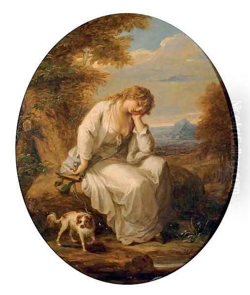 Maria, from Laurence Sterne's A Sentimental Journey through France and Italy Oil Painting by Angelica Kauffmann