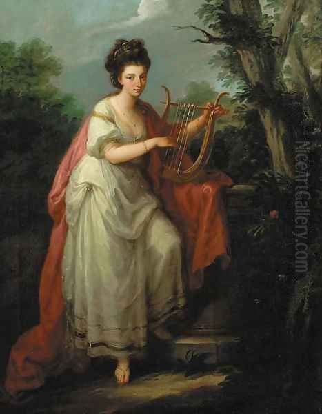 Portrait of a lady as Music Oil Painting by Angelica Kauffmann