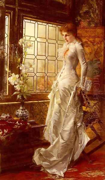 At The Window Oil Painting by Conrad Kiesel