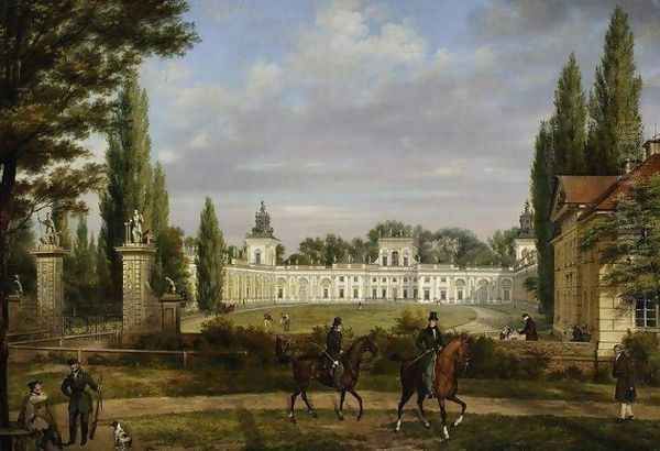 View of Wilanow Palace Oil Painting by Wincenty Kasprzycki