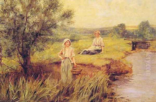 The Rush Gatherers Oil Painting by Henry John Yeend King