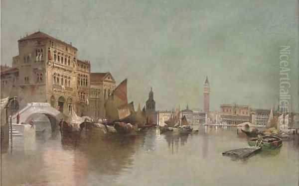 On the Venetian Lagoon Oil Painting by Karl Kaufmann