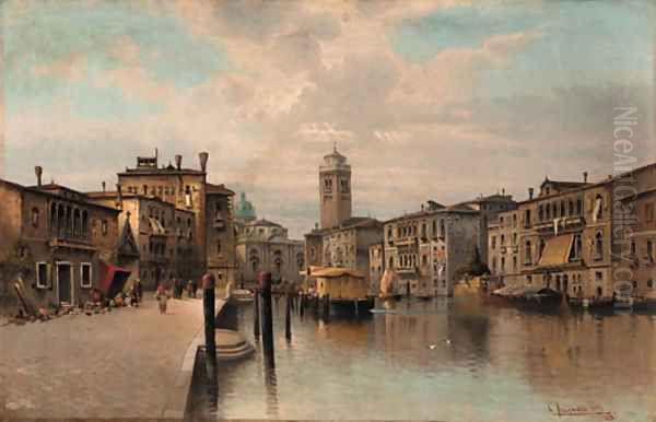 A Venetian Scene Oil Painting by Karl Kaufmann