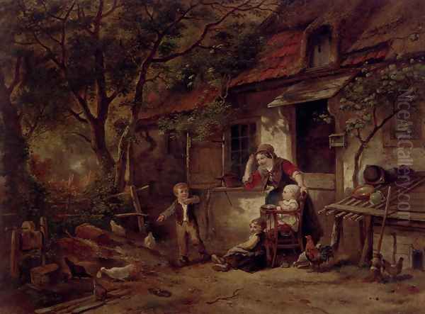 The Farmyard Thief Oil Painting by Herman Frederik Carel ten Kate