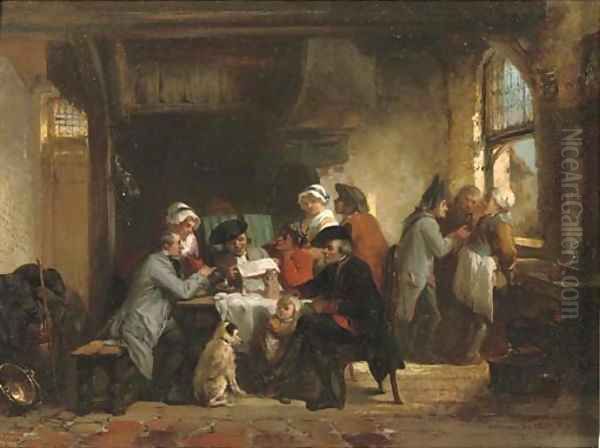 Spreading the news Oil Painting by Herman Frederik Carel ten Kate