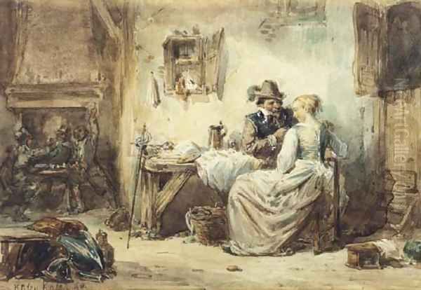 Intimate at the inn Oil Painting by Herman Frederik Carel ten Kate