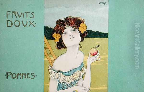 Apples sweet fruits Oil Painting by Raphael Kirchner