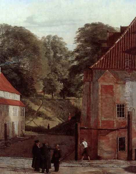 A View of the Square in the Kastel Looking Towards the Ramparts c. 1830 Oil Painting by Christen Kobke