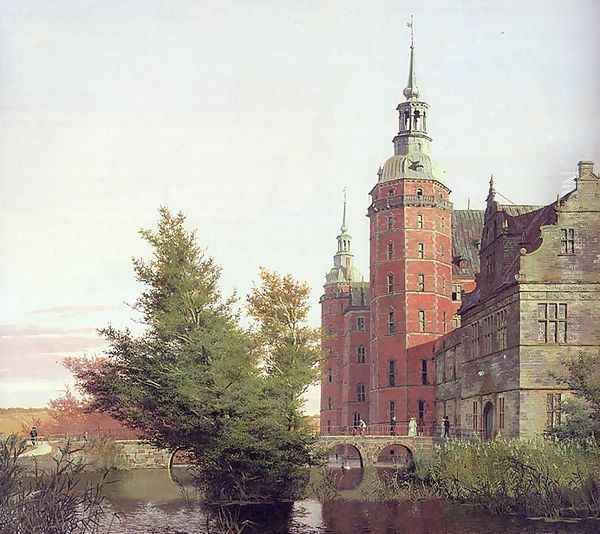 Frederiksborg Castle Seen from the Northwest 1836 Oil Painting by Christen Kobke