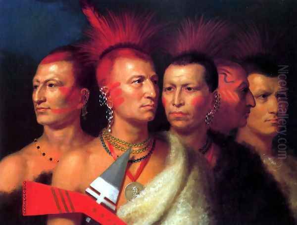 Young Omahaw, War Eagle, Little Missouri, and Pawnees Oil Painting by Charles Bird King