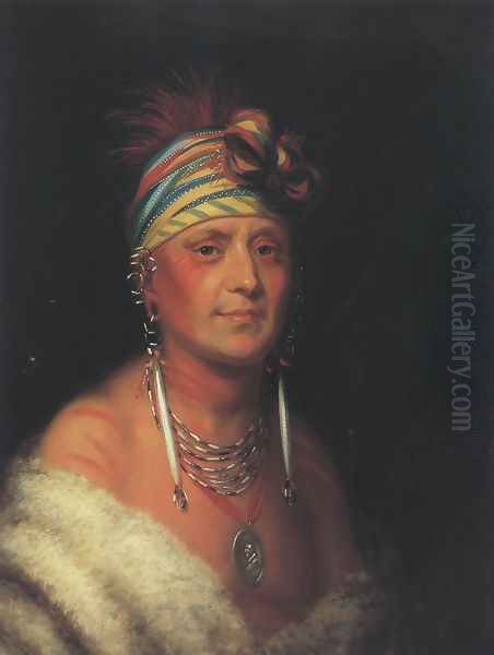 Monchousia(White Plume) Kansa 1822 Oil Painting by Charles Bird King