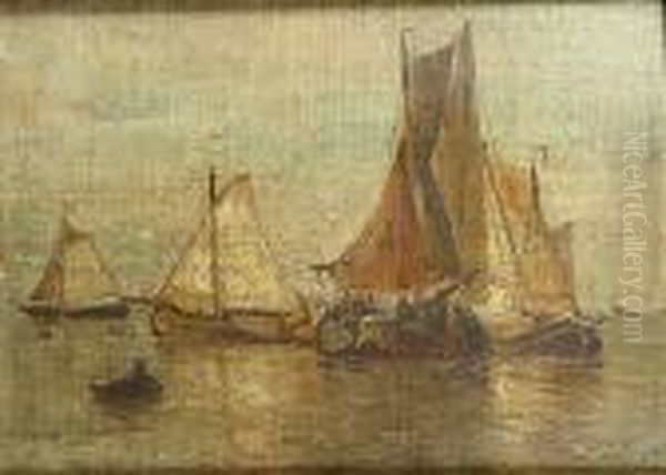 Bateaux Sur Mer Oil Painting by Paul-Jean Clays