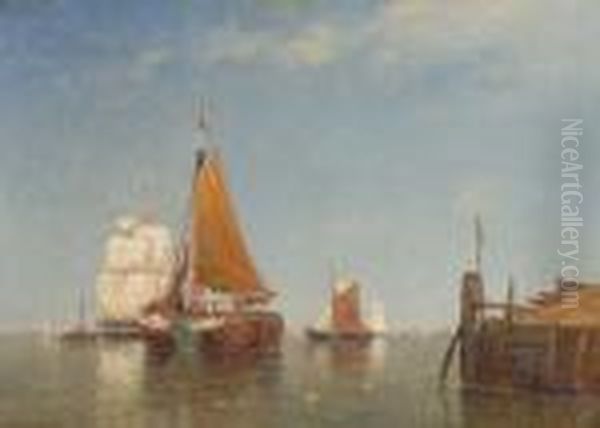 A Calm Morning On Thescheldt Bears Oil Painting by Paul-Jean Clays