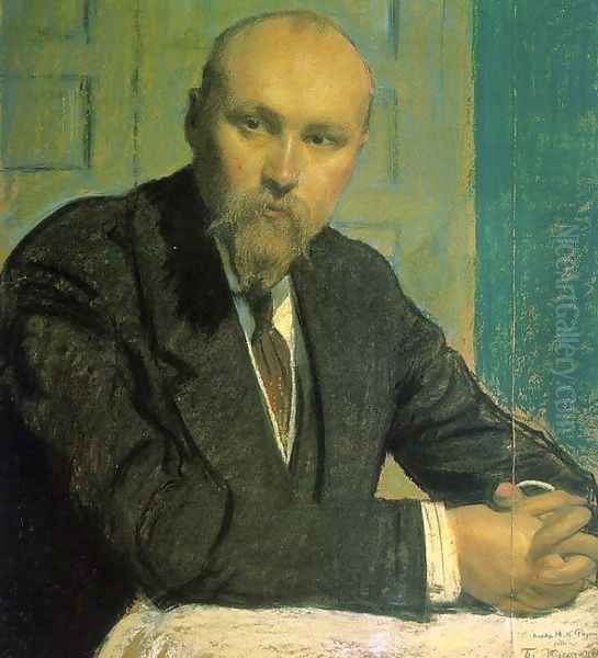 Portrait of Nikolai Roerich 1913 Oil Painting by Boris Kustodiev