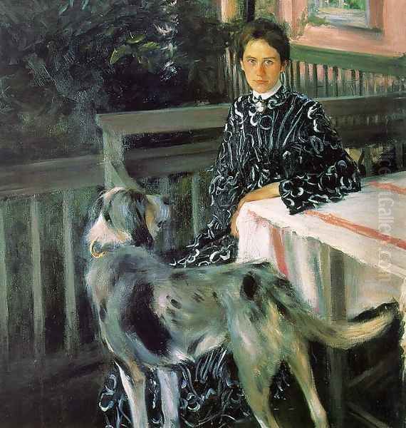 Portrait of Julia Kustodieva, the Artist's Wife 1903 Oil Painting by Boris Kustodiev