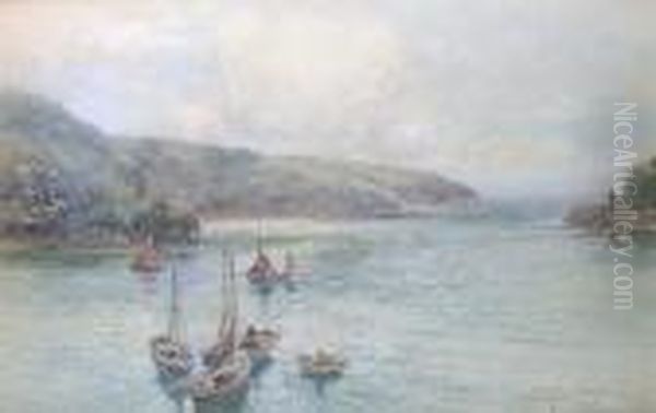 Morning On The Dart, Devonshire Oil Painting by Joseph Hughes Clayton