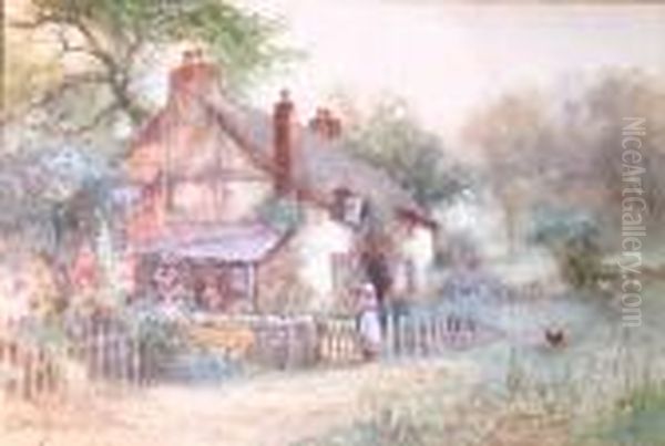 A Kentish Farm Oil Painting by Joseph Hughes Clayton