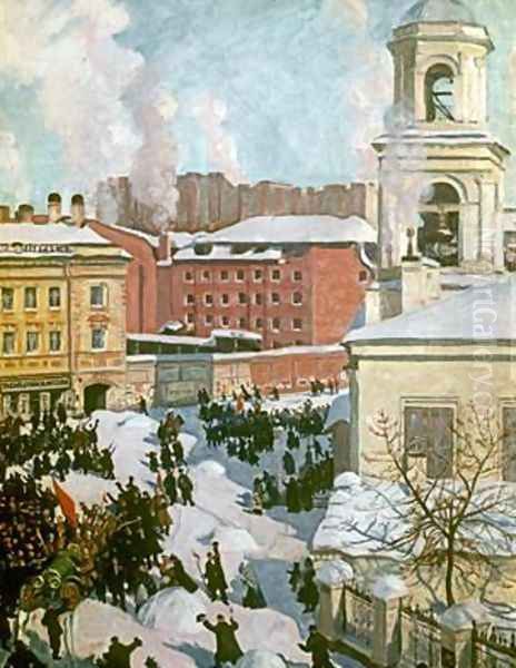 February 27 Oil Painting by Boris Kustodiev