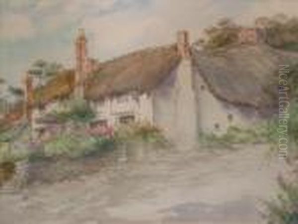 Cottagescene Oil Painting by Joseph Hughes Clayton