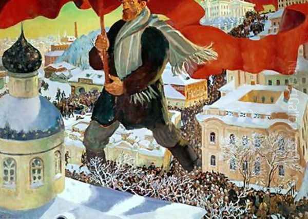 Bolshevik Oil Painting by Boris Kustodiev