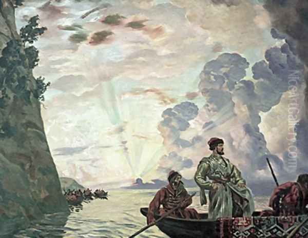 Stepan Razin Oil Painting by Boris Kustodiev