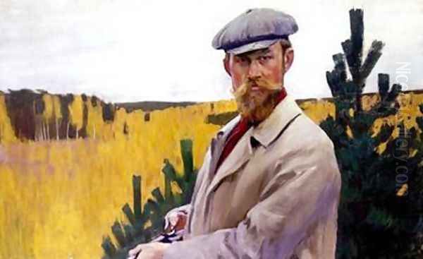 Self Portrait Oil Painting by Boris Kustodiev