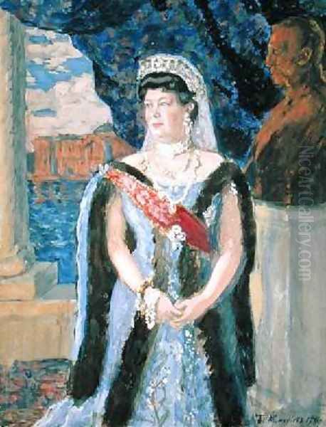 Portrait of the Grand Duchess Maria Pavlovna Oil Painting by Boris Kustodiev