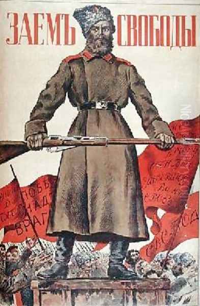 Poster for the Freedom Loan Oil Painting by Boris Kustodiev