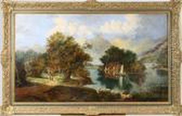 Thiremere - Looking At The Cumberland Oil Painting by Robert Cleminson