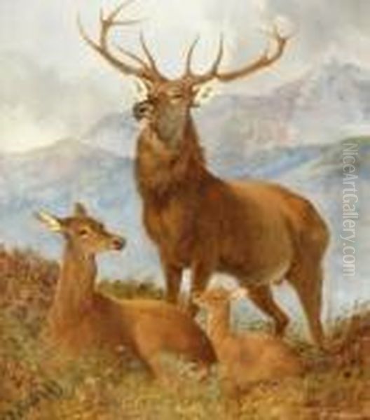 Monarch Of The Glen Oil Painting by Robert Cleminson