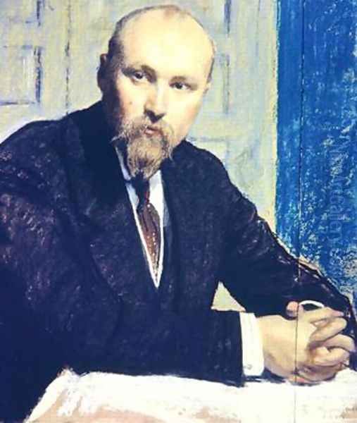 Portrait of Nikolay Rerich 1874-1947 Oil Painting by Boris Kustodiev