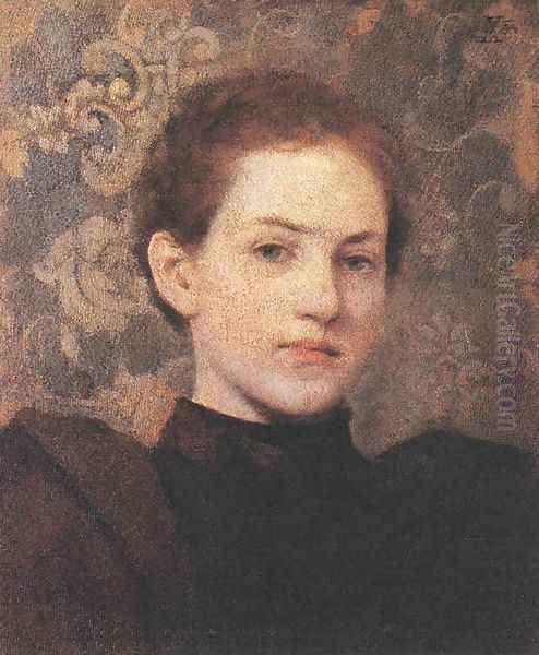 Portrait of Kriesch Laura 1894 Oil Painting by Aladar Korosfoi-Kriesch