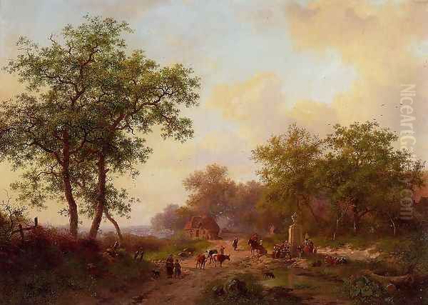 The Watering Place Oil Painting by Frederik Marianus Kruseman