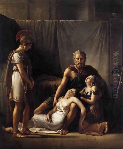 The Death of Belisarius' Wife c. 1817 Oil Painting by Francois-Joseph Kinsoen