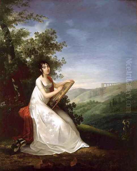 Portrait of Adelie Auguie 1810 Oil Painting by Francois-Joseph Kinsoen