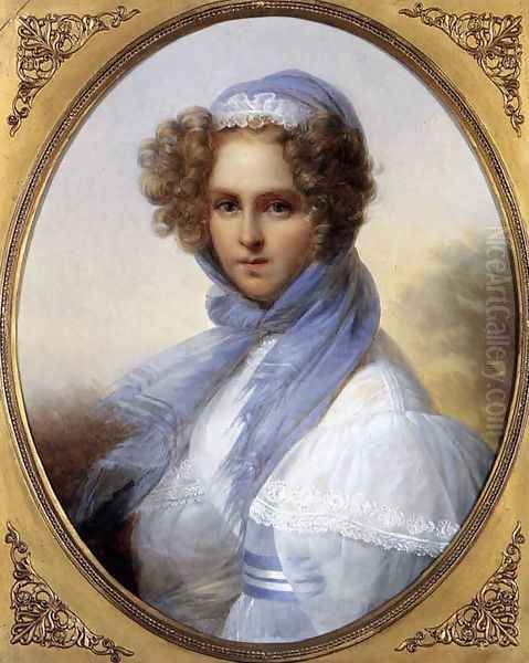 Presumed Portrait of Miss Kinsoen Oil Painting by Francois-Joseph Kinsoen