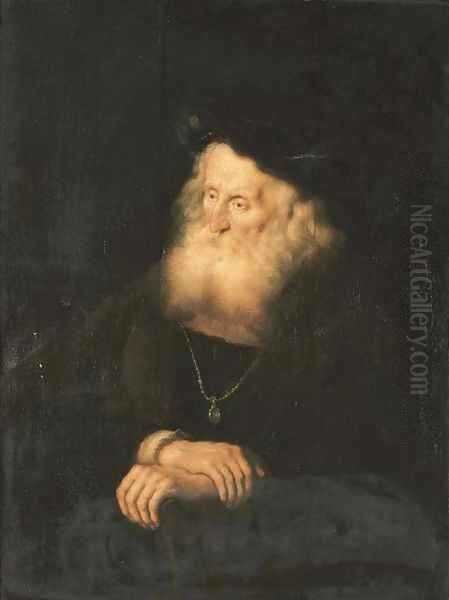 A Philosopher, seated, half-length Oil Painting by Salomon Koninck