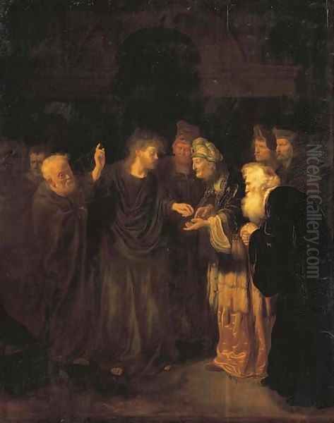 The Tribute Money Oil Painting by Salomon Koninck