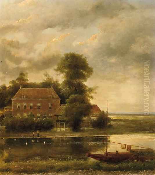 Huis op de Contre Escarpe, Doesburg Oil Painting by Kasparus Karsen