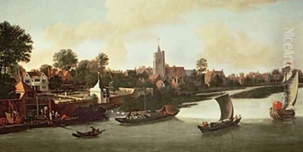 Chiswick from the River Oil Painting by Jacob Knyff