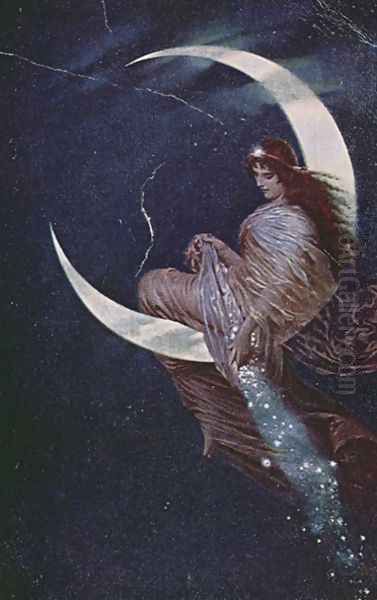 The Fairy of the moon Oil Painting by Hermann Kaulbach