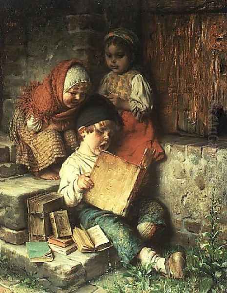 The Song Book Oil Painting by Hermann Kaulbach