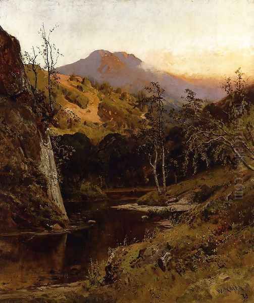 Mount Tamalpias from Lagunitas Creek Oil Painting by William Keith