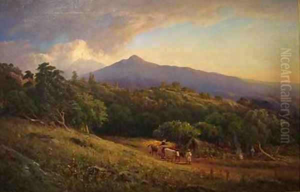 A Broadside of Mount Tamalpais Oil Painting by William Keith