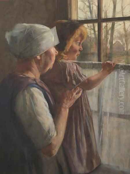 Staying over at grandmothers Oil Painting by Hendrik Maarten Krabbe