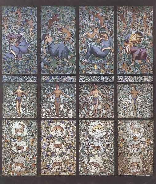 Design for a Stained Glass Window I 1912 Oil Painting by Karoly Kernstok