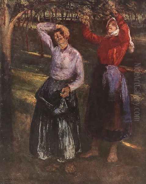 Picking Plums 1901 Oil Painting by Karoly Kernstok