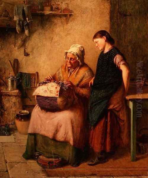 The Embroidery Lesson Oil Painting by Haynes King