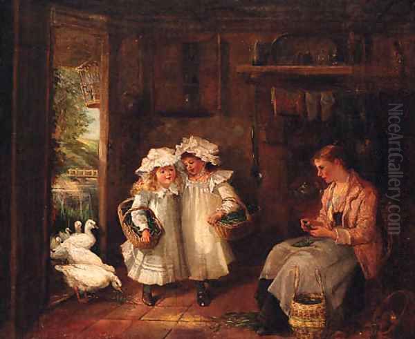 The Pea Sellers Oil Painting by Haynes King